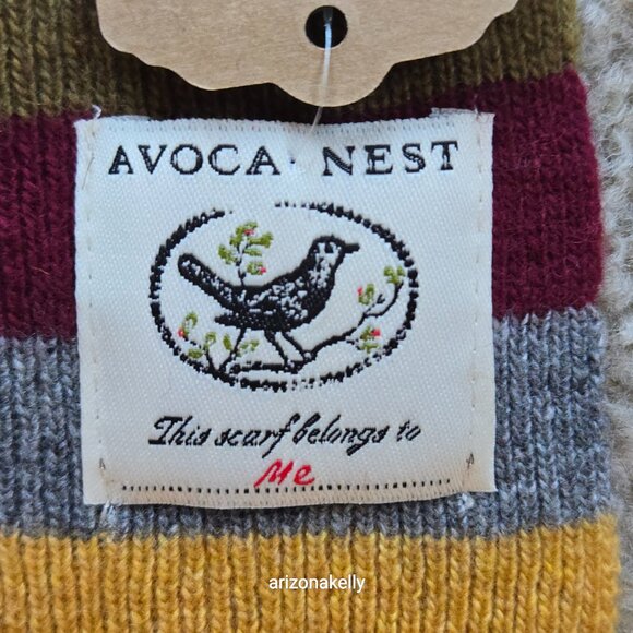 NWT Avoca Cashmere Wool Stripe Knit Scarf - Picture 3 of 10